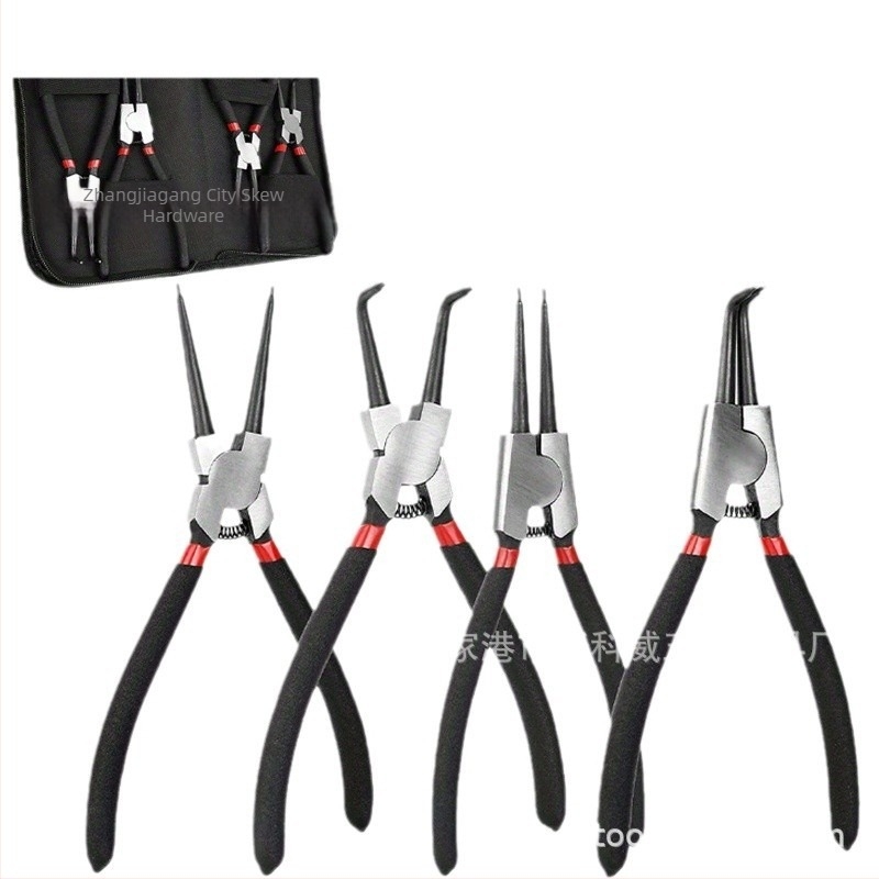 Set de clește pentru inel de retenție, gură dreaptă, cap Ø1-2 mm, unghi cap 0-90°, interval inel 0-35, greutate 150-300 g