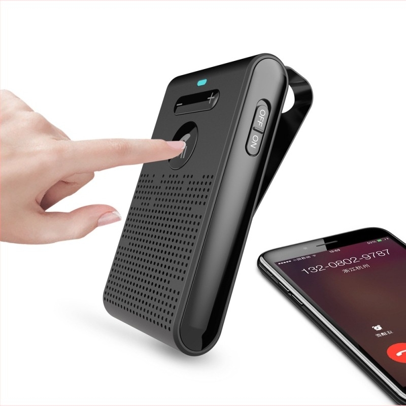 DABONDA Bluetooth pentru mașină hands-free suport pentru parasolar auto, ABS, 12V, Bluetooth 5.0