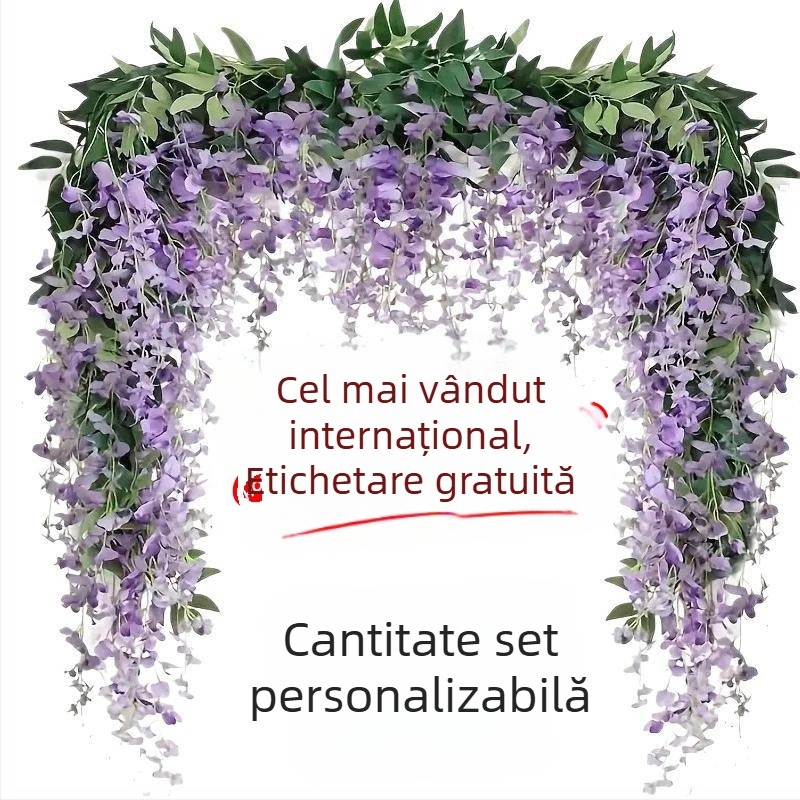 Zi Hao Liană artificială glicină — benzi pentru decor acasă, plastic cu flori de mătase, tehnică bone-stitch, varianta 19147864120