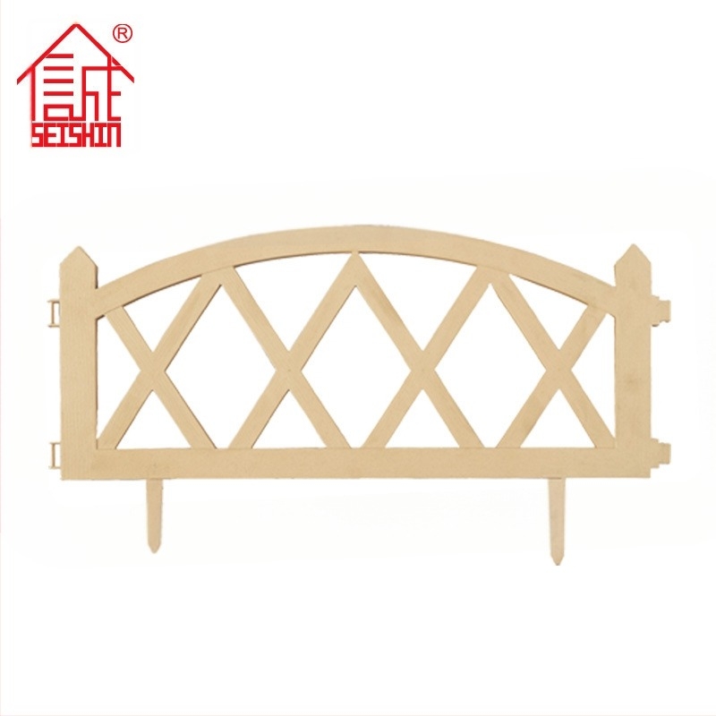 SEISHIN Gard de grădină Tip A – lemn imitat, din plastic, decor exterior