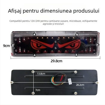 Devil Eye Tail Light pentru camioane, LED, impermeabil, 12-24V, farul spate compatibil cu camioane ușoare, microcamioane, vehicule agricole și tricicluri