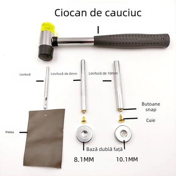 Huafei set accesorii piele: nituri metalice și cataramă dublu-uz pentru curele, genți și produse din piele