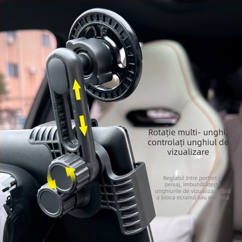 Suport magnetic pentru telefon auto cu ecran LCD pentru consola centrală, rotație 360°, universal pentru mașini