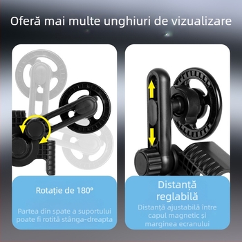 Suport magnetic pentru telefon auto cu ecran LCD pentru consola centrală, rotație 360°, universal pentru mașini