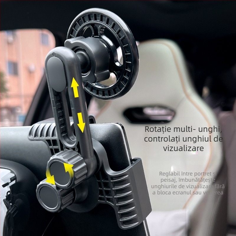 Suport magnetic pentru telefon auto cu ecran LCD pentru consola centrală, rotație 360°, universal pentru mașini