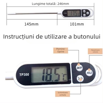 Termometru de apă pentru bucătărie, rezoluție 0.1°C, ambalaj 200 bucăți