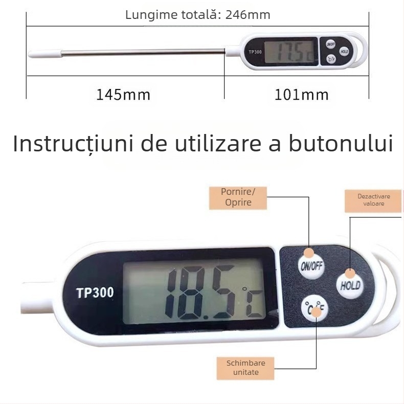 Termometru de apă pentru bucătărie, rezoluție 0.1°C, ambalaj 200 bucăți