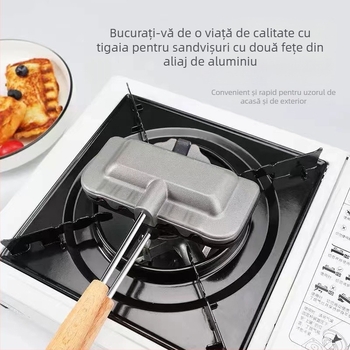 Junli formă dreptunghiulară pentru sandvișuri din aliaj de aluminiu, dublă față, acoperire antiaderentă, stil coreean