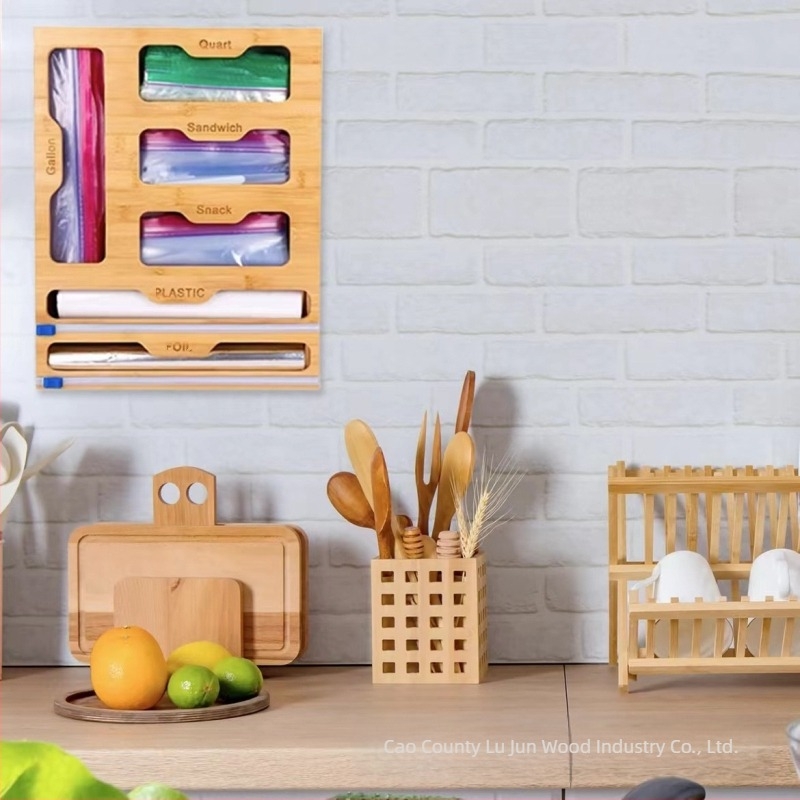 Cutie din lemn pentru folie alimentară, stil japonez, dozator multifuncțional, imprimare logo și personalizare