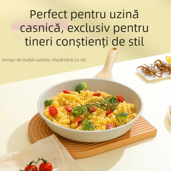 Tigaie antiaderentă pentru prăjit, corp din aluminiu, capac din sticlă, fund cu mai multe straturi, compatibilă cu plitele cu inducție și gaz, model pd-20, greutate 0.65 kg