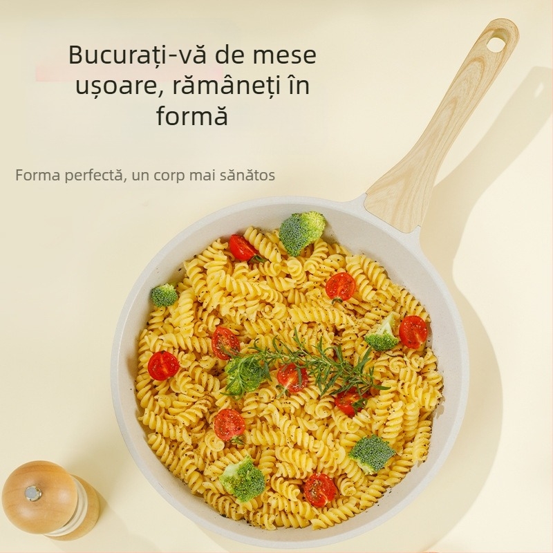Tigaie antiaderentă pentru prăjit, corp din aluminiu, capac din sticlă, fund cu mai multe straturi, compatibilă cu plitele cu inducție și gaz, model pd-20, greutate 0.65 kg