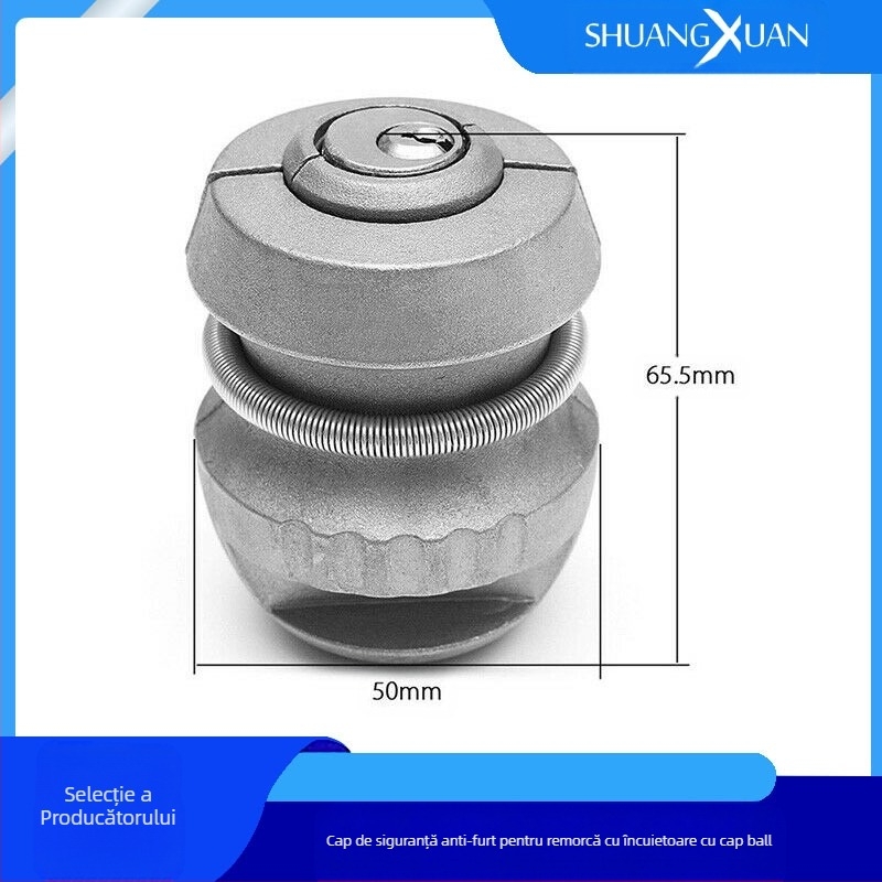 Shuangxuan TLK-06A Lacăt cu bilă pentru remorcă, corp din fier, finisaj argintiu pulverizat, pentru remorci