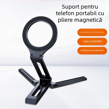 Suport de masă pentru telefon cu MagSafe, trepied metalic din aliaj, portabil și design universal