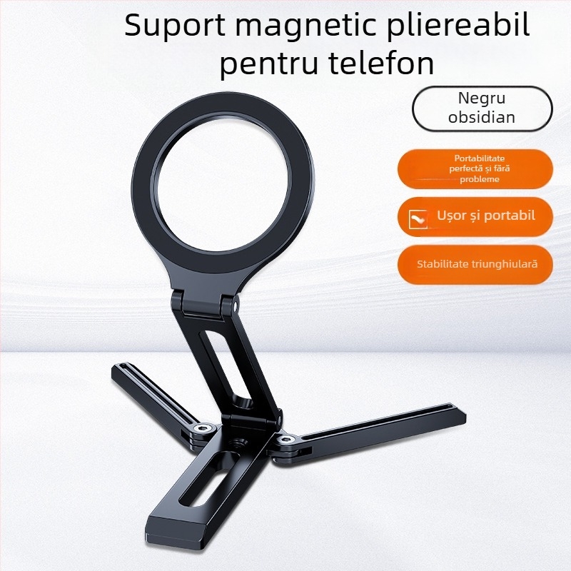 Suport de masă pentru telefon cu MagSafe, trepied metalic din aliaj, portabil și design universal