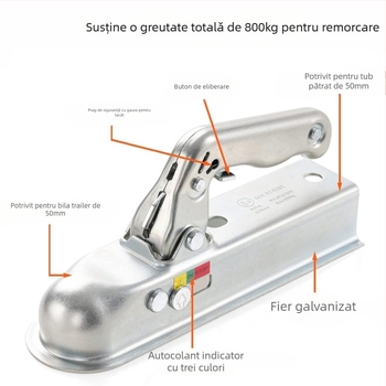 Capac de bilă pentru remorcă, stil european, cu conector