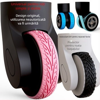 Pinli protecție pentru roțile de bagaje - silicon, rezistent la uzură, absorbție de șocuri, reducere a zgomotului, model geometric (rezistență la uzură, absorbție de șocuri, reducere a zgomotului)