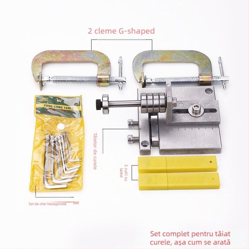 Tăietor pentru benzi din piele, din aliaj de aluminiu pentru aviație, model de birou pentru uz casnic, seria de tăiere a benzilor din piele