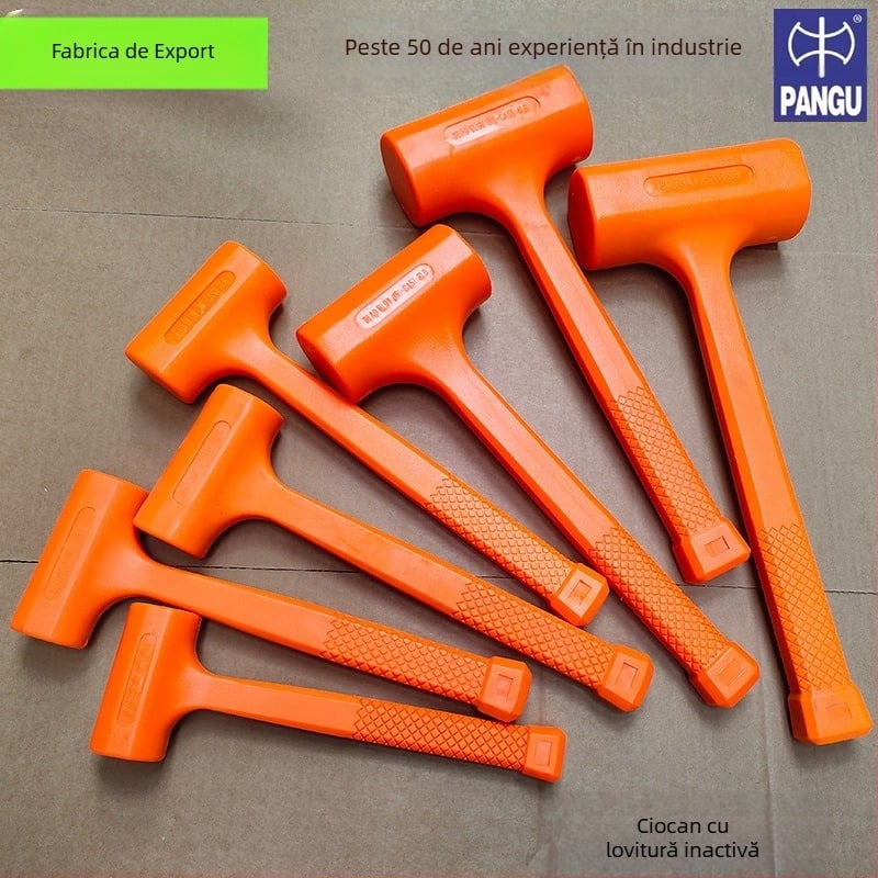 Ciocan de cauciuc cu cap PVC și mâner din plastic, rigid, pentru instalări în industrie și lucrări pe șantier — rezistent la șocuri