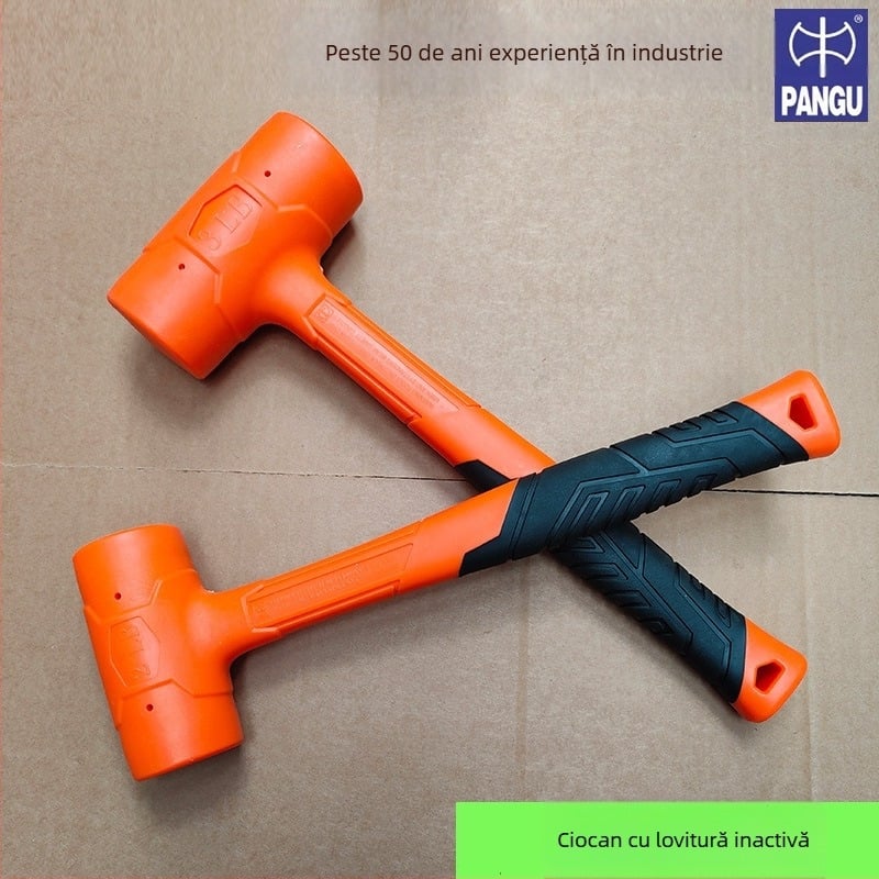 Ciocan de cauciuc cu cap PVC și mâner din plastic, rigid, pentru instalări în industrie și lucrări pe șantier — rezistent la șocuri