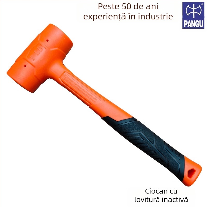 Ciocan de cauciuc cu cap PVC și mâner din plastic, rigid, pentru instalări în industrie și lucrări pe șantier — rezistent la șocuri