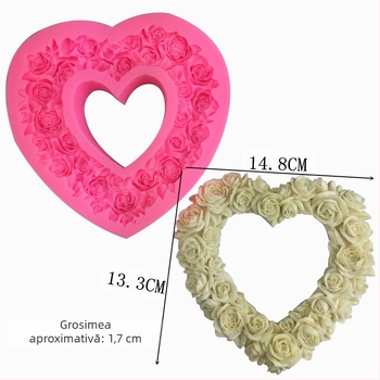 Matriță din silicon pentru coacere – cunună în formă de inimă, formă neregulată, material silicon, matriță pentru prăjit torturi