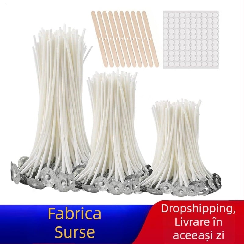 Set DIY pentru lumânări cu suport pentru miez din bumbac, execuție semi-manuală și semi-mecanică, parfumate, formă bară lungă (Brand: Van Gogh; Material: Bumbac; Construcție: semi-manuală și semi-mecanică; Tip lumânare: parfumate; Formă: bară lungă)