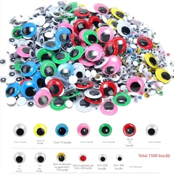 Componente colorate pentru ochii mobili ai animalelor, kit ambalat în cutie, piese din plastic (Categoria 3C: jucării peste 14 ani; Vârsta potrivită: 7–14 ani)