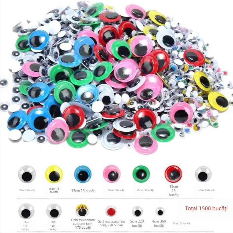 Componente colorate pentru ochii mobili ai animalelor, kit ambalat în cutie, piese din plastic (Categoria 3C: jucării peste 14 ani; Vârsta potrivită: 7–14 ani)