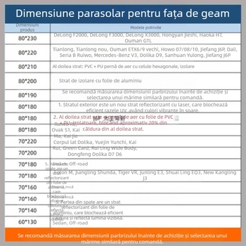 Cortină parasolar auto pentru acoperiș, folie de aluminiu, montaj cu ventuze, stil Original Wind