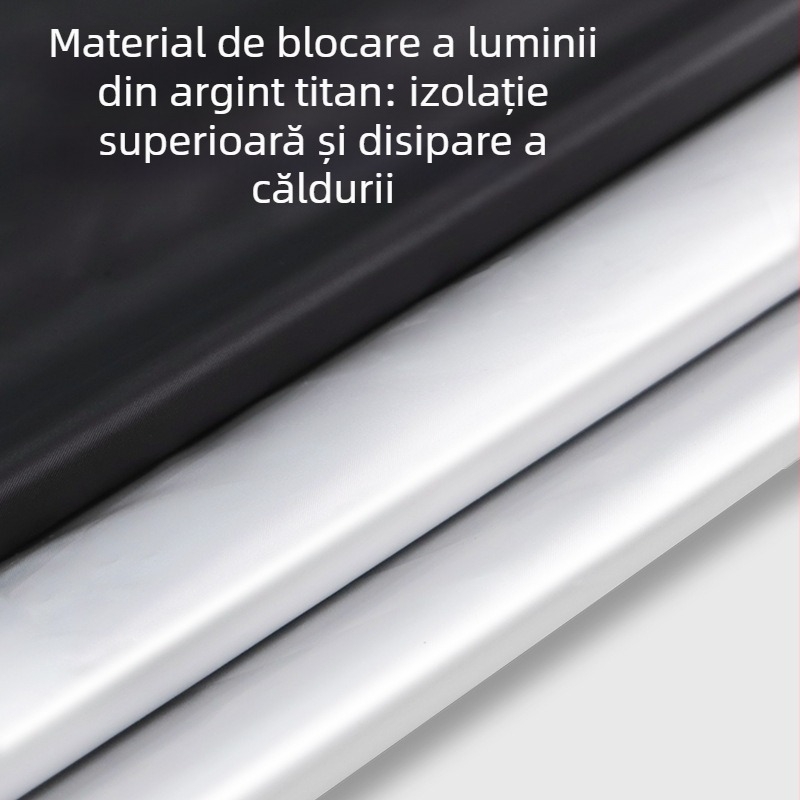 Umbra auto pentru parbrizul frontal – folie de aluminiu, montaj telescopic, acoperire pentru zona frontală; personalizare disponibilă și imprimare de logo