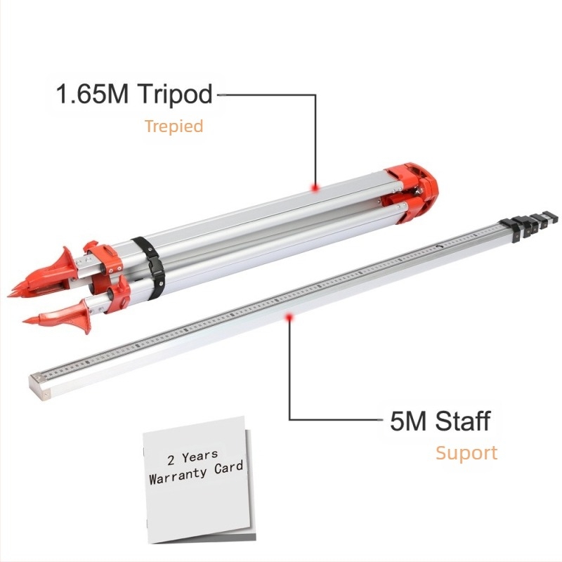 Trepied pentru nivel cu laser, din aliaj de aluminiu, 2 segmente, compatibil cu nivel și cameră, VEVOR