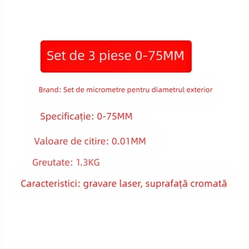 Koer set micrometru exterior (micrometru spiral; cap din aliaj cu duritate înaltă; Brand: Koer)