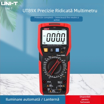 UT89X multimetru digital de înaltă precizie; manual, pentru uz profesional; tensiune DC/AC 0,1 mV–1000 V; curent DC/AC până la 20 A; capacitate 1 pF–100 mF; păstrarea datelor, reglaj automat