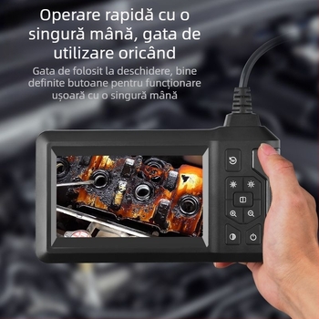 Endoscop industrial pentru conducte Jiuxi HD810 – sondă de 8 mm, unghi de vizualizare 70°, IP68 rezistent la apă, pentru conducte