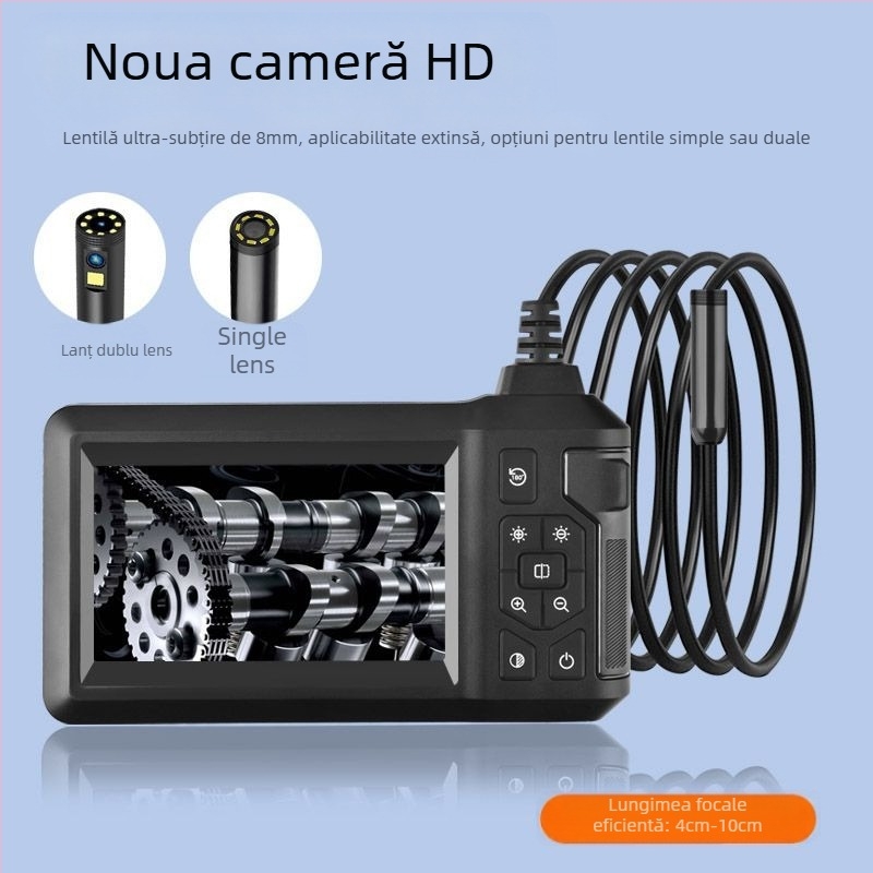 Endoscop industrial pentru conducte Jiuxi HD810 – sondă de 8 mm, unghi de vizualizare 70°, IP68 rezistent la apă, pentru conducte