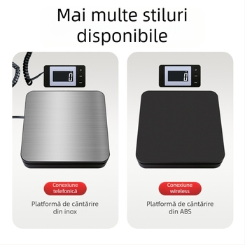 Model G03, cântar electronic pentru colete, capacitate 50 kg, măsurare electronică, alimentare 3A, suport etichetare privată