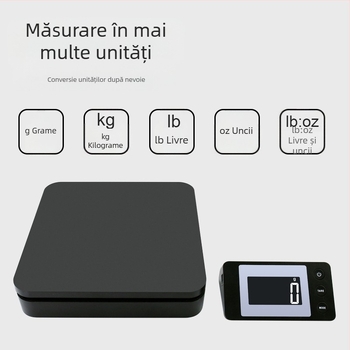 Model G03, cântar electronic pentru colete, capacitate 50 kg, măsurare electronică, alimentare 3A, suport etichetare privată