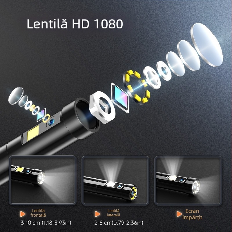 ES03 Cameră endoscopică auto, sondă de 8 mm, unghi de vizualizare 70°, lungime de lucru 50 cm, 1080P, IP67 rezistentă la apă
