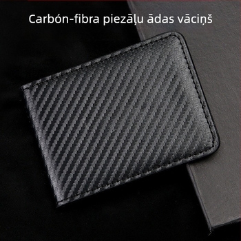 Husă pentru permis de conducere, cu model fibră de carbon, ultra-subțire, design dual, model 1962-8
