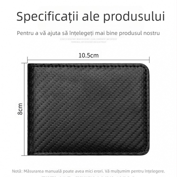 Husă pentru permis de conducere, cu model fibră de carbon, ultra-subțire, design dual, model 1962-8
