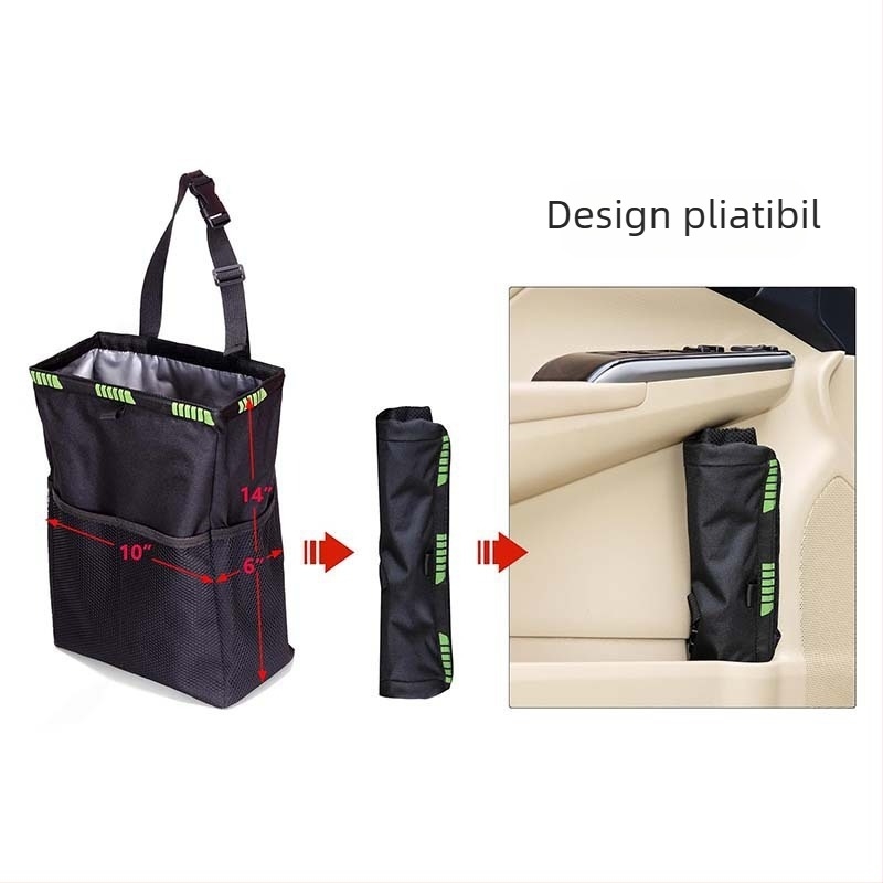 Sac de gunoi pentru mașină, agățat, pliabil și portabil, material compozit (Starry Sky)