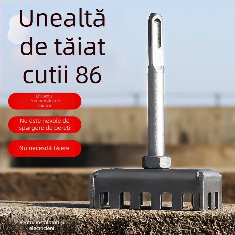 Instrument de perforare a gaurilor pătrate pentru cutii electrice — deschizător pentru canale și găuri în cutiile de cabluri, instrument cu mâner pătrat