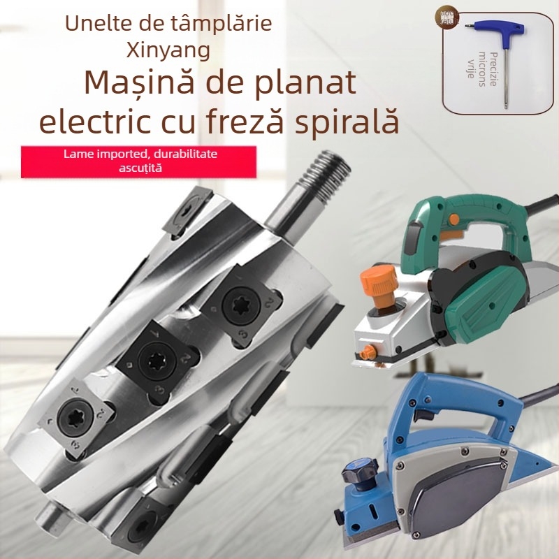 Planer electric pentru lemn cu lamă spirală de unică folosință, profilare și tăiere pe patru fețe (Xin Yangcheng; unelte pentru mașinile de prelucrare a lemnului; oțel molibden)