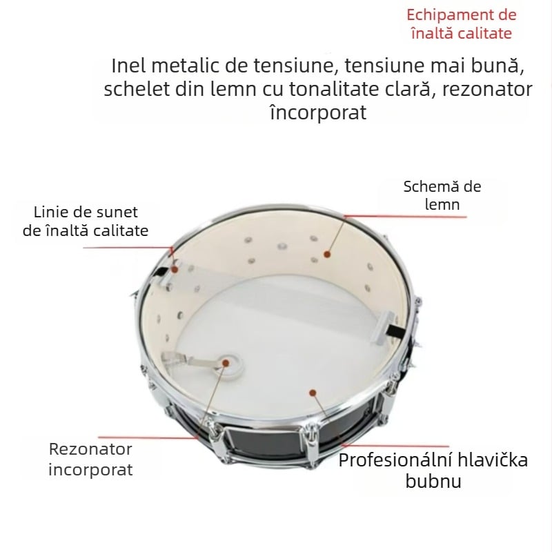 Tambur snare SG-SJG, cap sablat, stil de marș, marca Sgtjsgrx