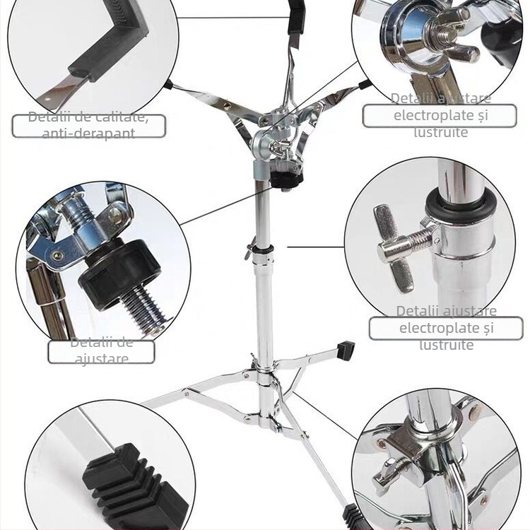 Suport pentru snare drum, reglabil, pliabil, construcție din fier, model 002