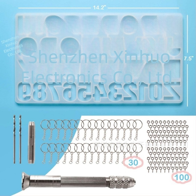 Formă de silicon pentru litere din rășină, 134 piese, Xinhuo