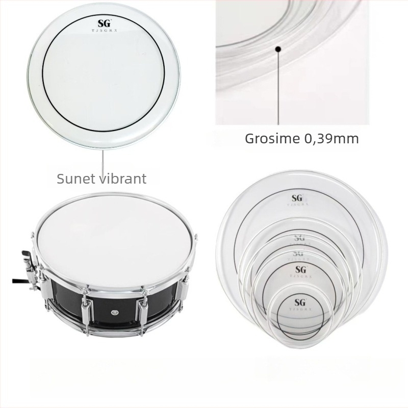 Capă de tobă cu dublu strat din piele uleiată, SGTJSGRX – membrană de tobă pentru percuție occidentală