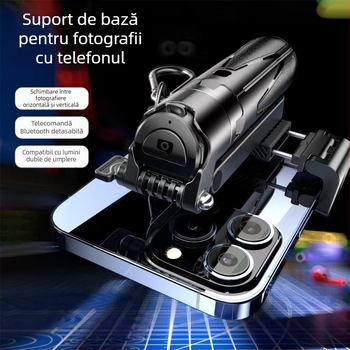 P15 Mini selfie stick cu breloc, portabil, corp din aliaj, telecomandă Bluetooth, stabilizare anti-mișcare, marcă privată personalizabilă