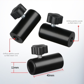 Xiangmy suport universal pentru telefon și tabletă pentru trepied, cu filet de 1/4" și gaură de 12 mm