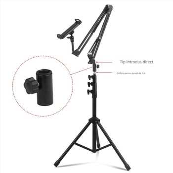 Xiangmy suport universal pentru telefon și tabletă pentru trepied, cu filet de 1/4" și gaură de 12 mm